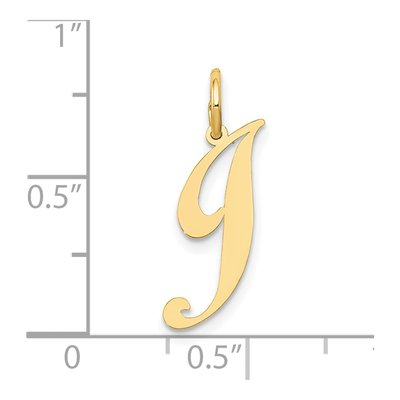 10K Yellow Gold Script Initial J Pendant – view 4