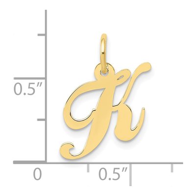 10K Yellow Gold Script Initial K Pendant – view 4