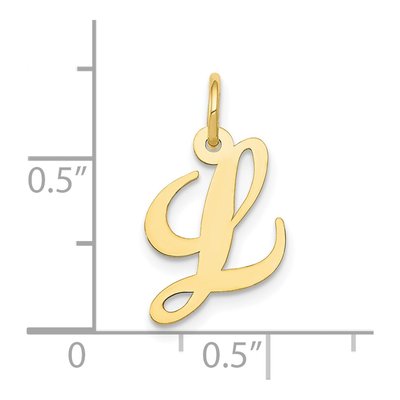 10K Yellow Gold Script Initial L Pendant – view 4