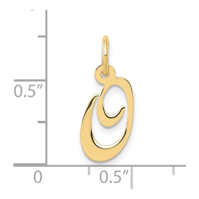 10K Yellow Gold Script Initial O Pendant – view 3