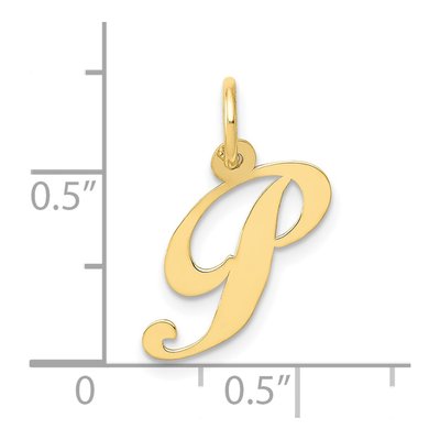 10K Yellow Gold Script Initial P Pendant – view 4