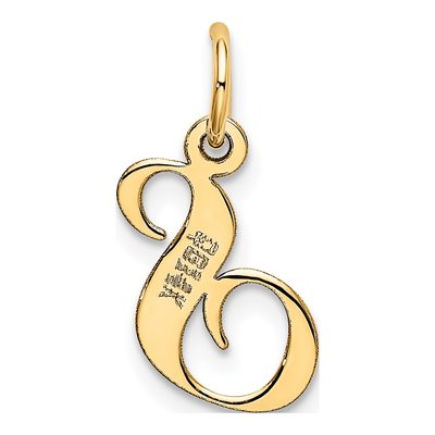 10K Yellow Gold Script Initial S Pendant – view 5