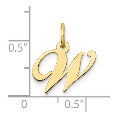 10K Yellow Gold Script Initial W Pendant – view 3