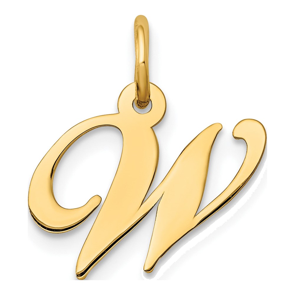 10K Yellow Gold Script Initial W Pendant