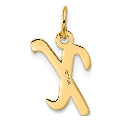 10K Yellow Gold Script Initial X Charm – view 3