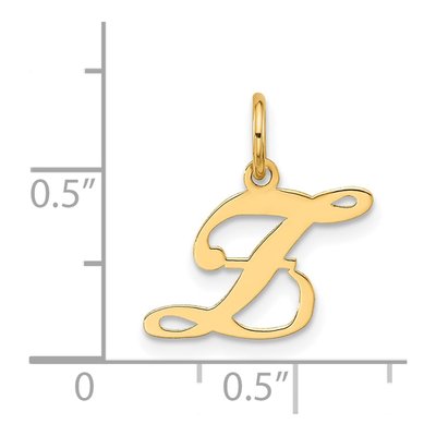 10K Yellow Gold Script Initial Z Pendant – view 4
