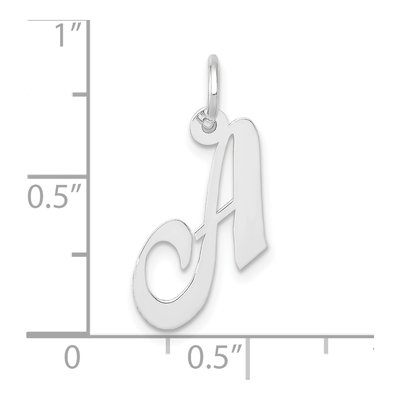 10K White Gold Script Initial A Pendant – view 3