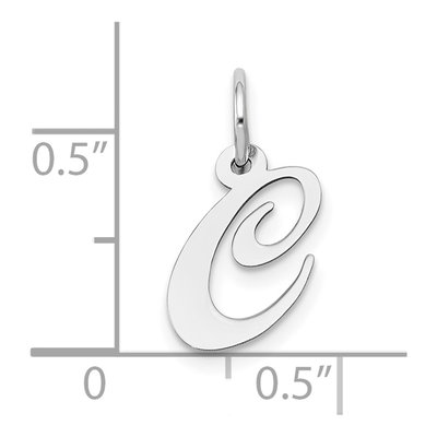 10K White Gold Script Initial C Pendant – view 3