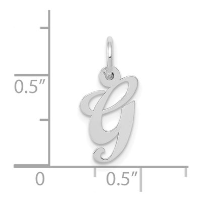 10K White Gold Script Initial G Pendant – view 3