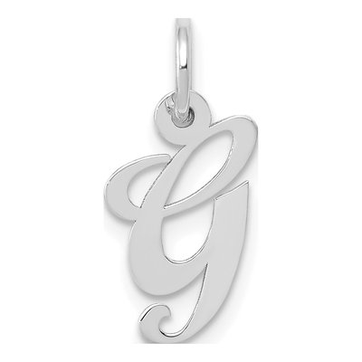 10K White Gold Script Initial G Pendant