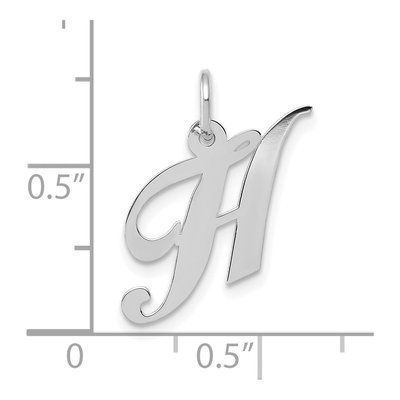 10K White Gold Script Initial H Pendant – view 3