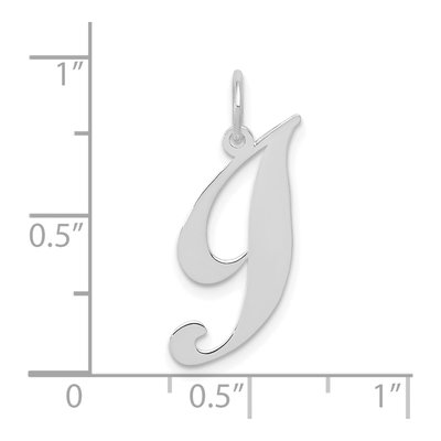 10K White Gold Script Initial I Pendant – view 3