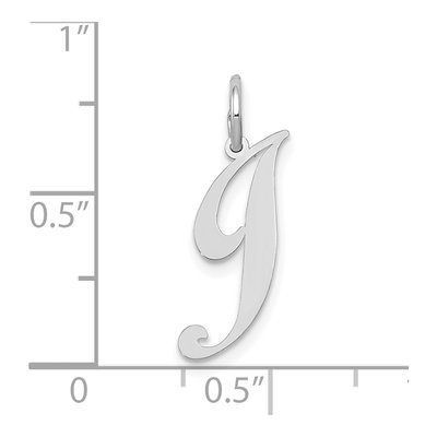10K White Gold Script Initial J Pendant – view 3