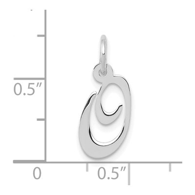 10K White Gold Script Initial O Pendant – view 3