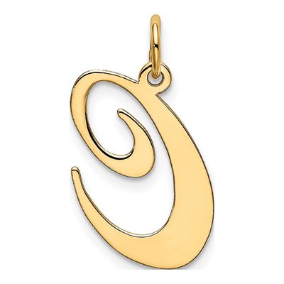 10K Yellow Gold Large Script Letter C Charm – view 3