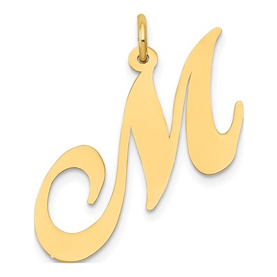 10K Yellow Gold Letter M Charm
