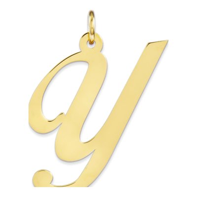 10K Yellow Gold Letter Y Charm