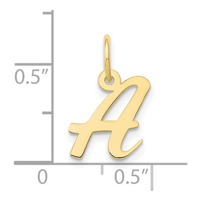10K Yellow Gold Small Script Initial A Charm – view 4
