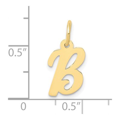 10K Yellow Gold Small Script Initial B Charm – view 4