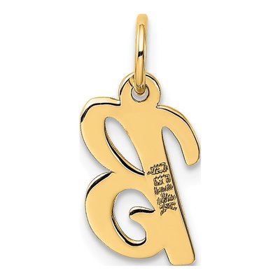 10K Yellow Gold Small Script Initial B Charm – view 5