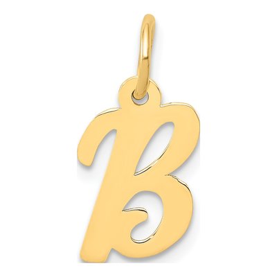 10K Yellow Gold Small Script Initial B Charm
