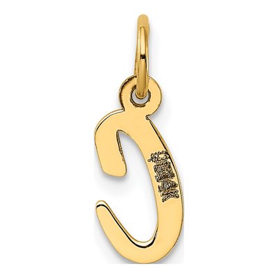 10K Yellow Gold Small Script Initial C Charm – view 5