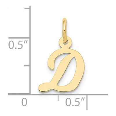 10K Yellow Gold Small Script Initial D Charm – view 4