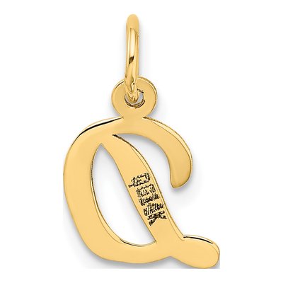 10K Yellow Gold Small Script Initial D Charm – view 5