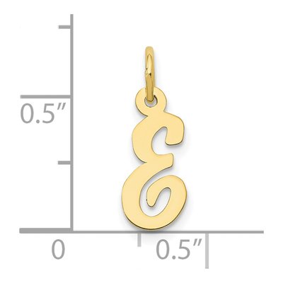 10K Yellow Gold Small Script Initial E Charm – view 4