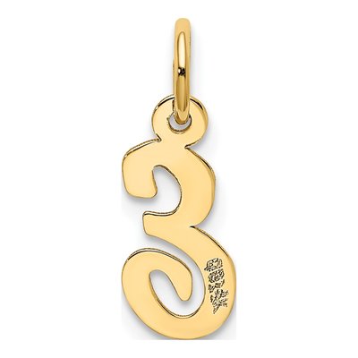 10K Yellow Gold Small Script Initial E Charm – view 5