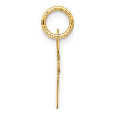 10K Yellow Gold Small Script Initial F Charm – view 3