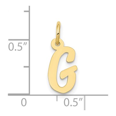 10K Yellow Gold Small Script Initial G Charm – view 4