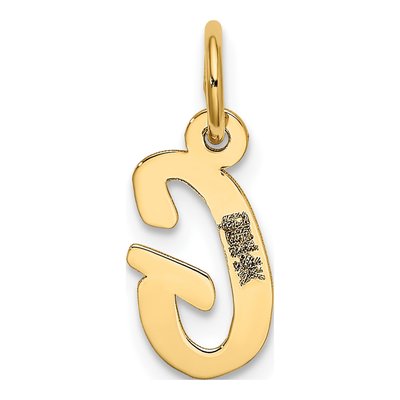 10K Yellow Gold Small Script Initial G Charm – view 5