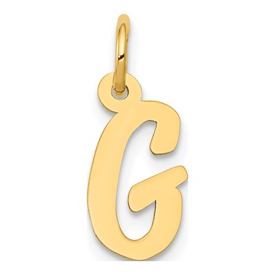 10K Yellow Gold Small Script Initial G Charm