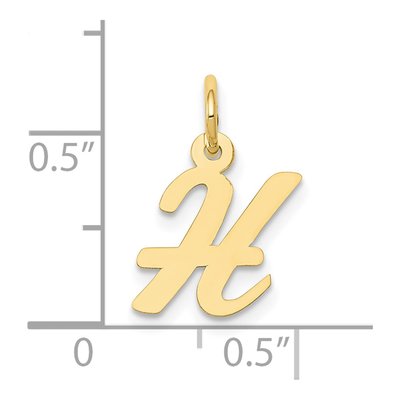 10K Yellow Gold Small Script Initial H Charm – view 4