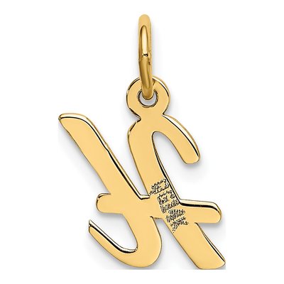 10K Yellow Gold Small Script Initial H Charm – view 5