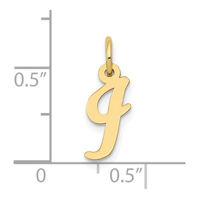 10K Yellow Gold Small Script Initial I Charm – view 4