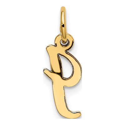 10K Yellow Gold Small Script Initial I Charm – view 5