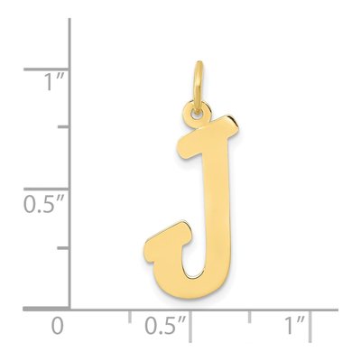 10K Yellow Gold Small Script Initial J Charm – view 4