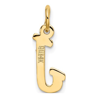 10K Yellow Gold Small Script Initial J Charm – view 5