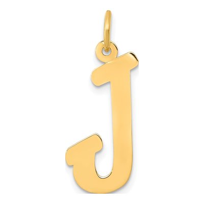 10K Yellow Gold Small Script Initial J Charm