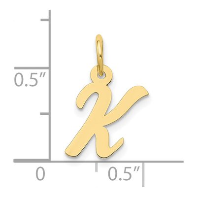 10K Yellow Gold Script Initial K Pendant – view 4