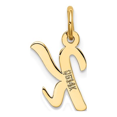10K Yellow Gold Script Initial K Pendant – view 5