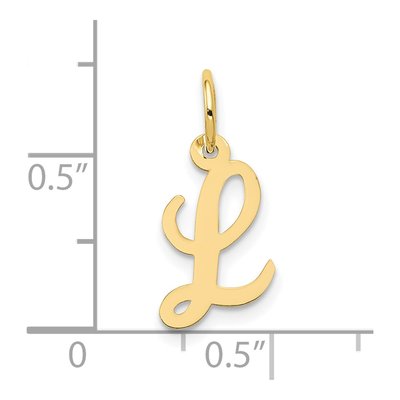 10K Yellow Gold Small Script Initial L Charm – view 4