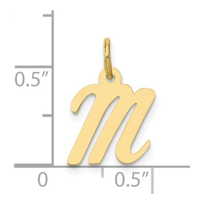 10K Yellow Gold Small Script Initial M Charm – view 4