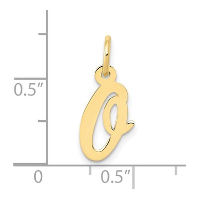 10K Yellow Gold Script Initial O Pendant – view 3