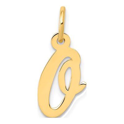 10K Yellow Gold Script Initial O Pendant