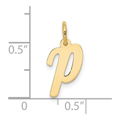 10K Yellow Gold Script Initial P Charm – view 4