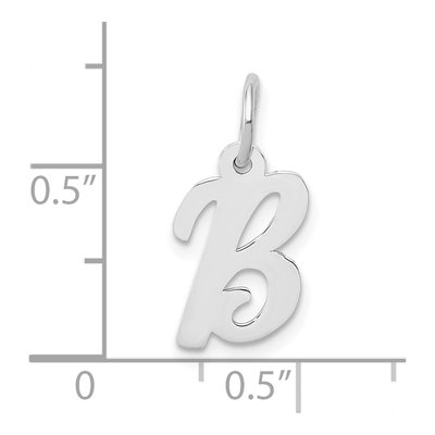 10K White Gold Initial B Charm – view 3