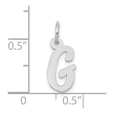 10K White Gold Small Script Initial G Charm – view 3